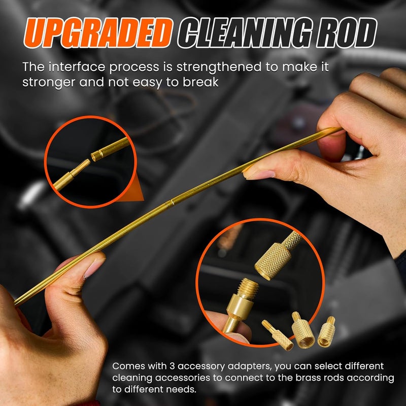 PERWIN Universal Gun Cleaning Kit for All Caliber Pistol Rifle Handgun Shotgun Hunting Cleaning Kit with Brass Rods and Tough Carrying Case, Gun Accessories Gifts for Men - Image 3